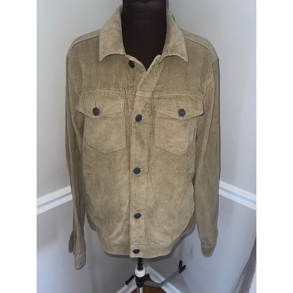 Abercrombie & Fitch Corduroy Trucker Jacket Tan Beige Men's Size XL Modern